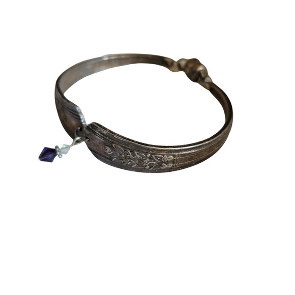 Vintage Rogers Oneida LTD  Spoon Bracelet with Magnetic Clasp & Charm - Picture 3 of 5